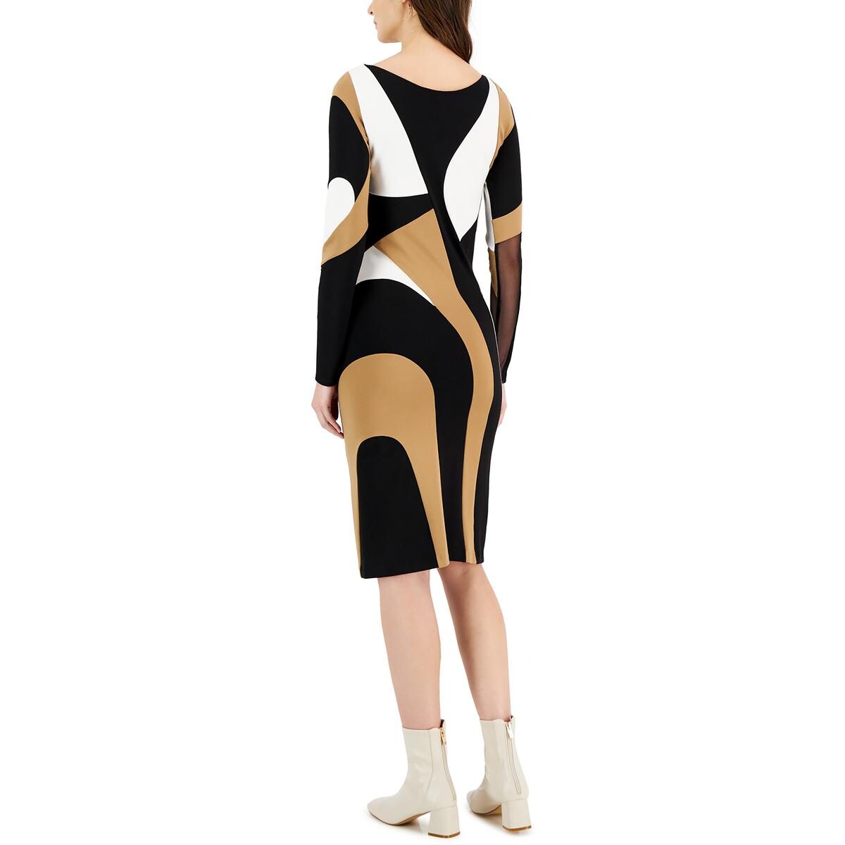 

Женское платье-футляр из крепа Donna Karan, цвет Black/Beige/Ivory