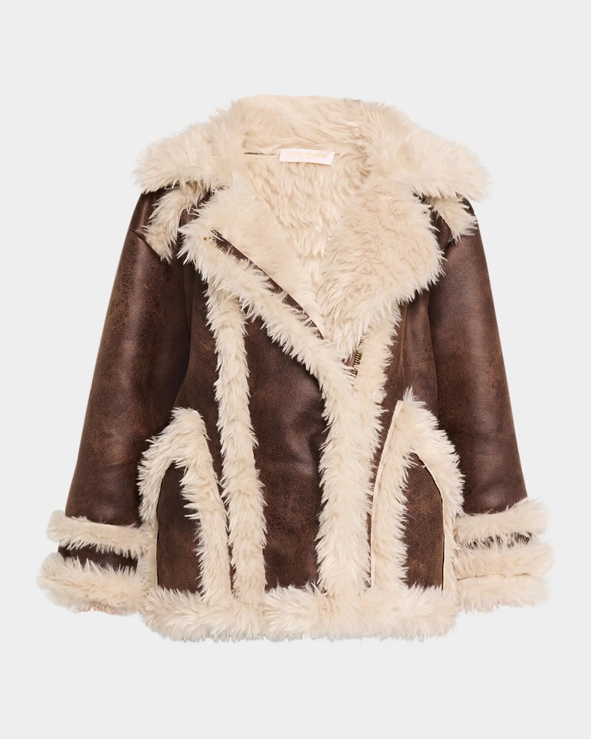 

Пальто из искусственной дубленки Hal Ramy Brook, цвет Desert Brown Shearling