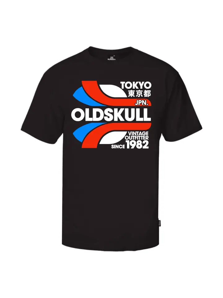 

Футболка OLDSKULL Retro Tokyopolis Vintage Logo Graphic, черный