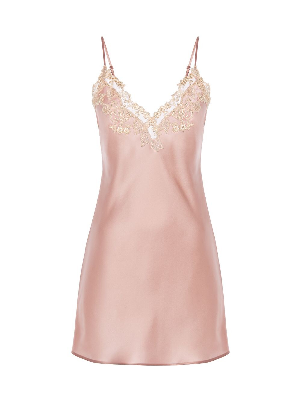 

Кружевное атласное шелковое платье для сна Maison La Perla, розовый