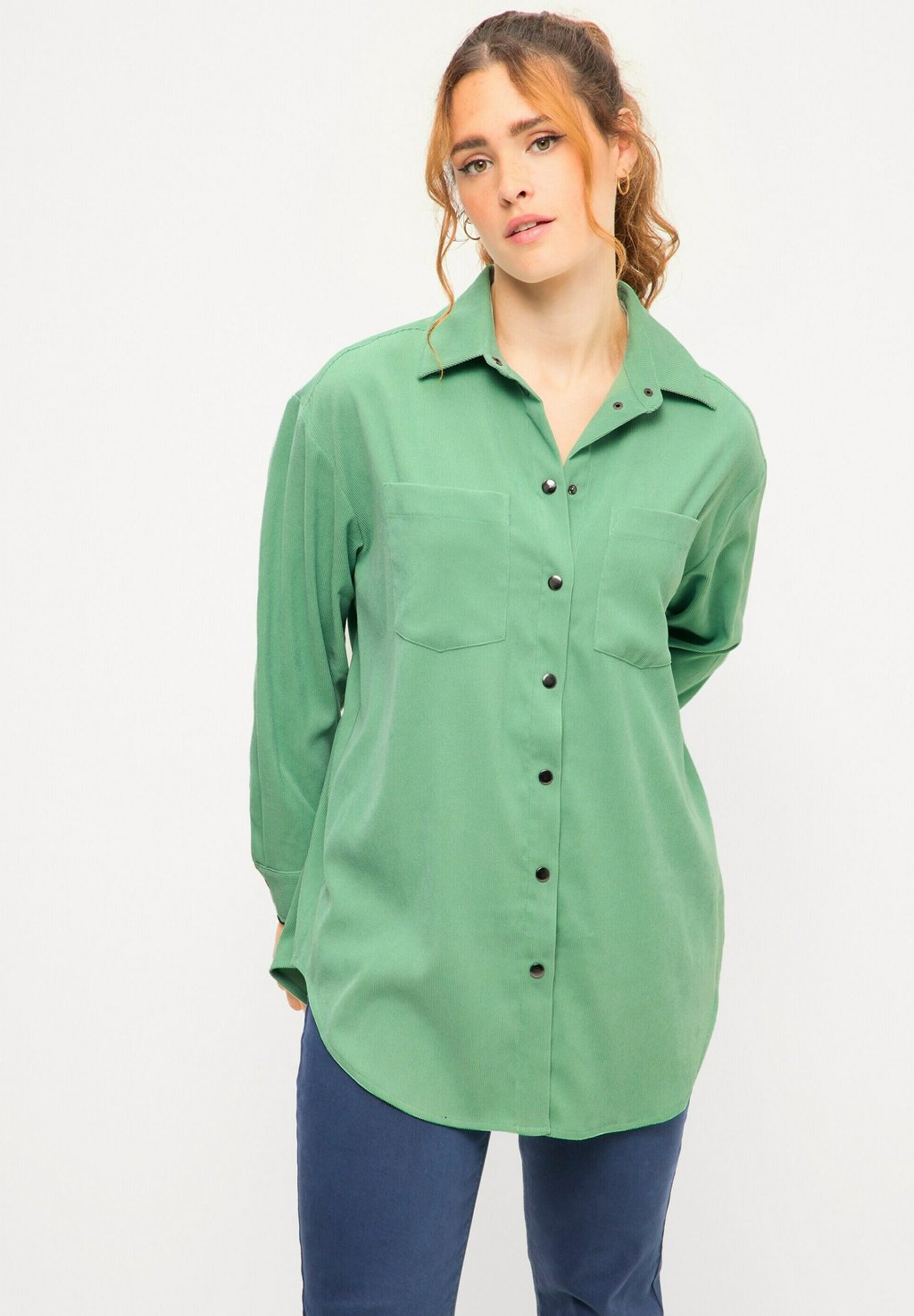 цена Блузка-рубашка COL DE MANCHES LONGUES Studio Untold, цвет aloe vera