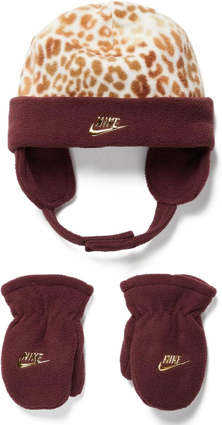 

Перчатки Nike Leopard Trapper Hat, цвет Burgundy Crush