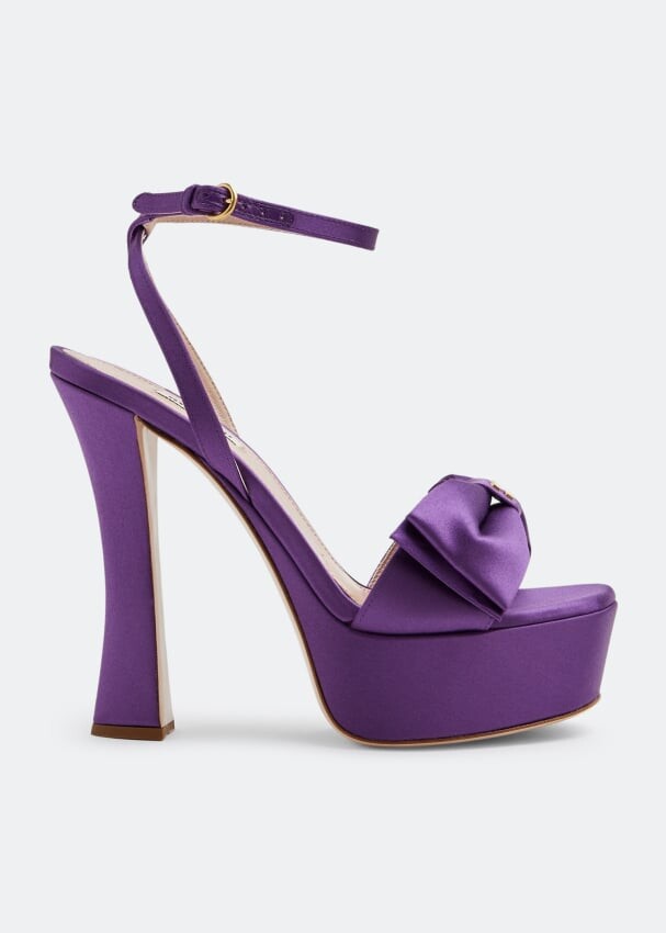 

Сандалии Miu Miu Satin Platform, фиолетовый