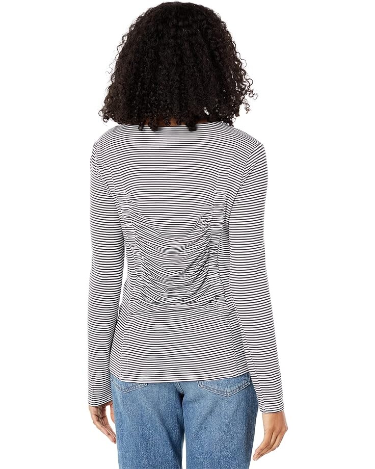 

Топ Bobeau Long Sleeve Rouched Top, цвет Ivory/Charcoal