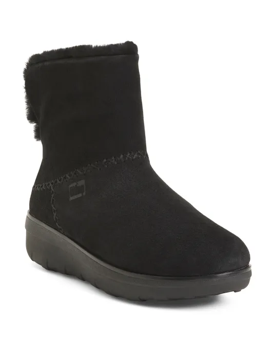 

Замшевые ботильоны на подкладке из овчины Муклук Fitflop, цвет All Black