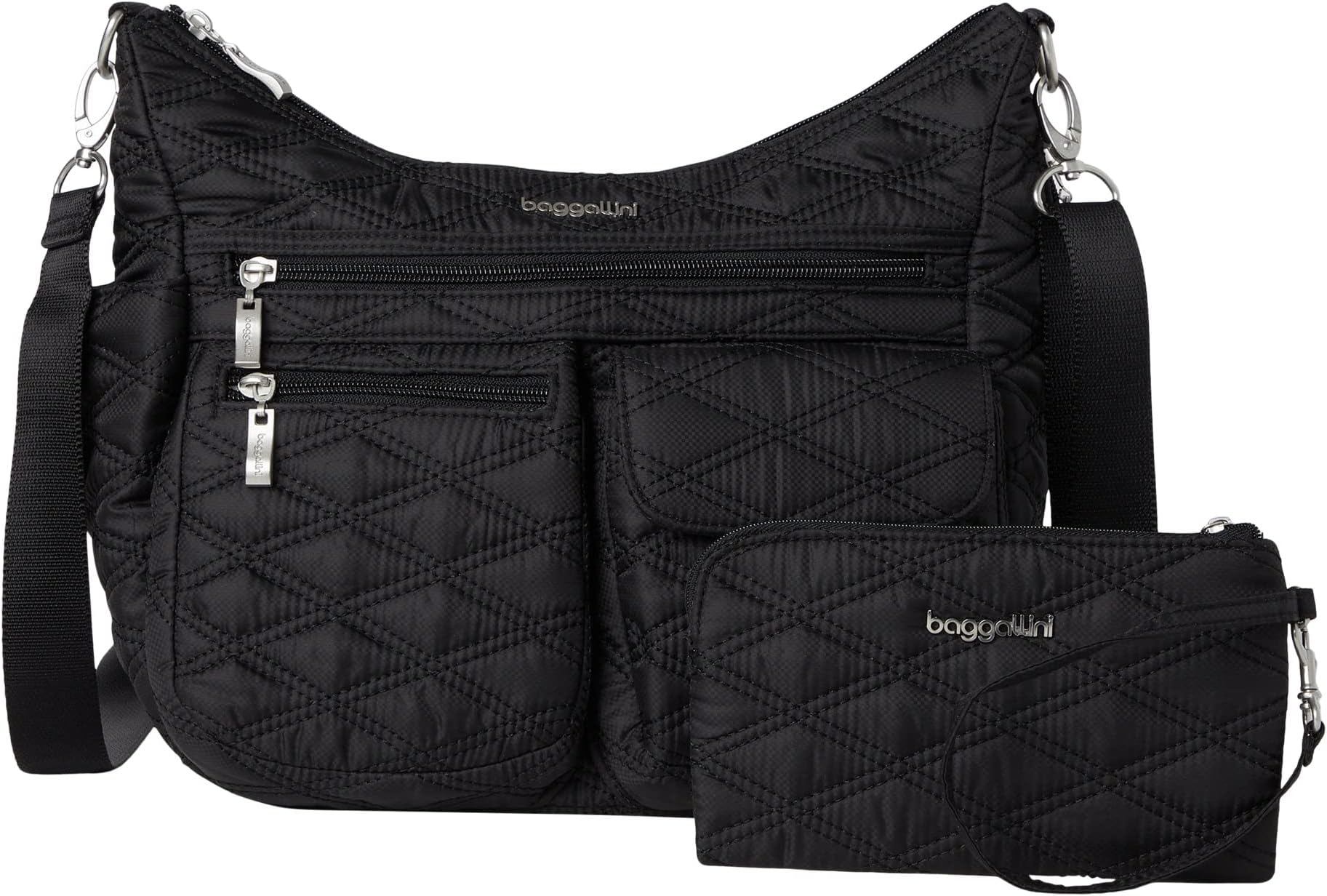 Современная универсальная сумка Baggallini, цвет Black Quilt