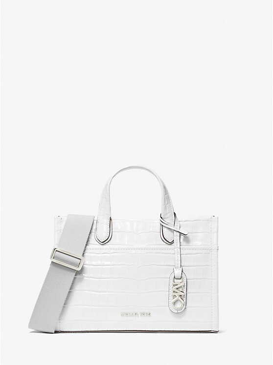 

Сумка-мессенджер Gigi Small из тисненой кожи под крокодила Michael Kors, белый