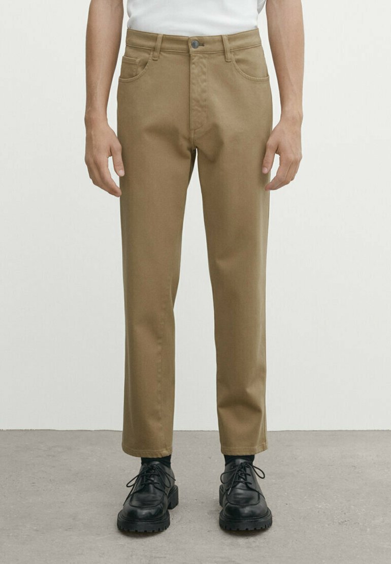 Джинсы Tapered Fit Massimo Dutti, светло-коричневый брюки massimo dutti micro twill tapered fit chino светло коричневый