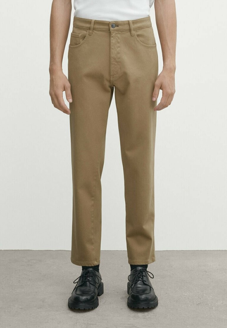 цена Джинсы Tapered Fit Massimo Dutti, светло-коричневый