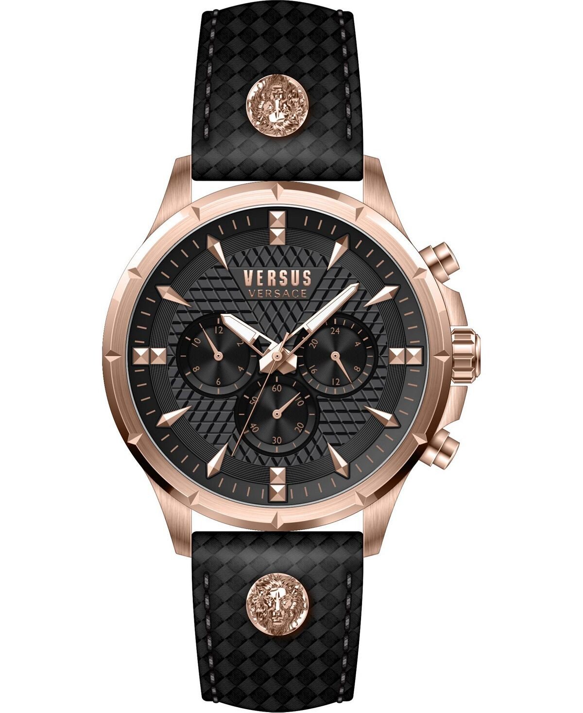 

Мужские часы Versus by Versace Chrono Lion Modern с круглым черным кожаным ремешком, 45 мм Versus Versace