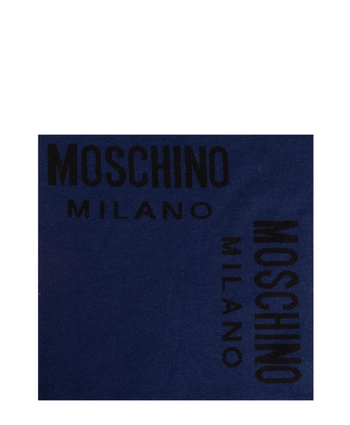 

Шарф с логотипом Moschino, синий