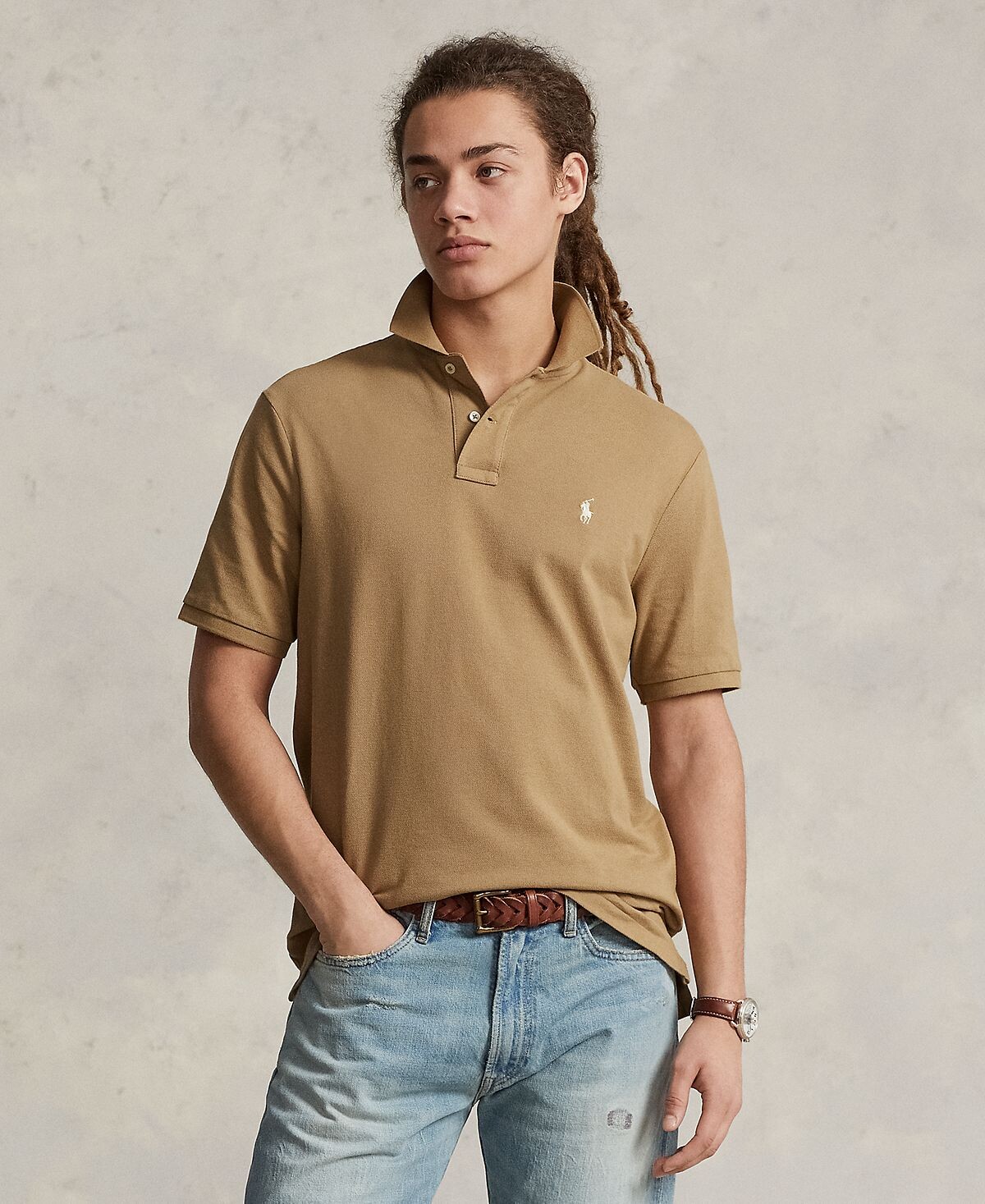 

Мужская рубашка-поло классического кроя в сетку Polo Ralph Lauren