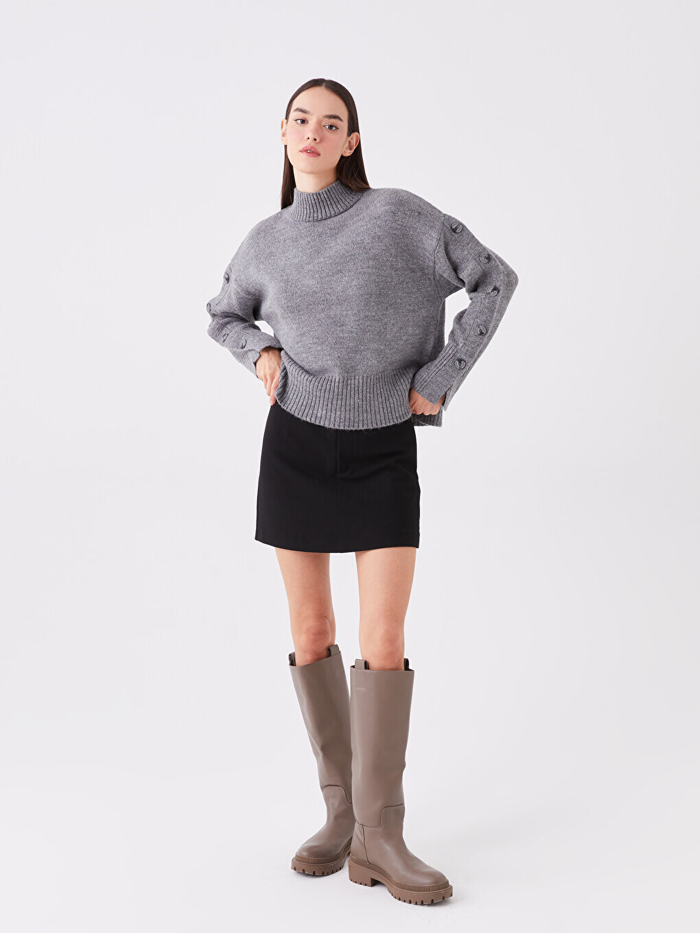 

Женская юбка-шорты стандартного кроя LCW Casual, новый черный