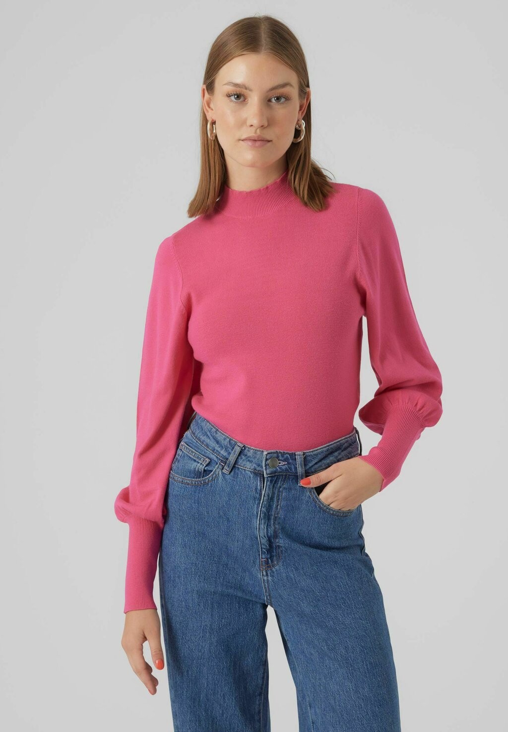 

Трикотаж Стич Vero Moda VMHOLLYKARISPUFF HIGHNK GA BOO, цвет fuchsia purple