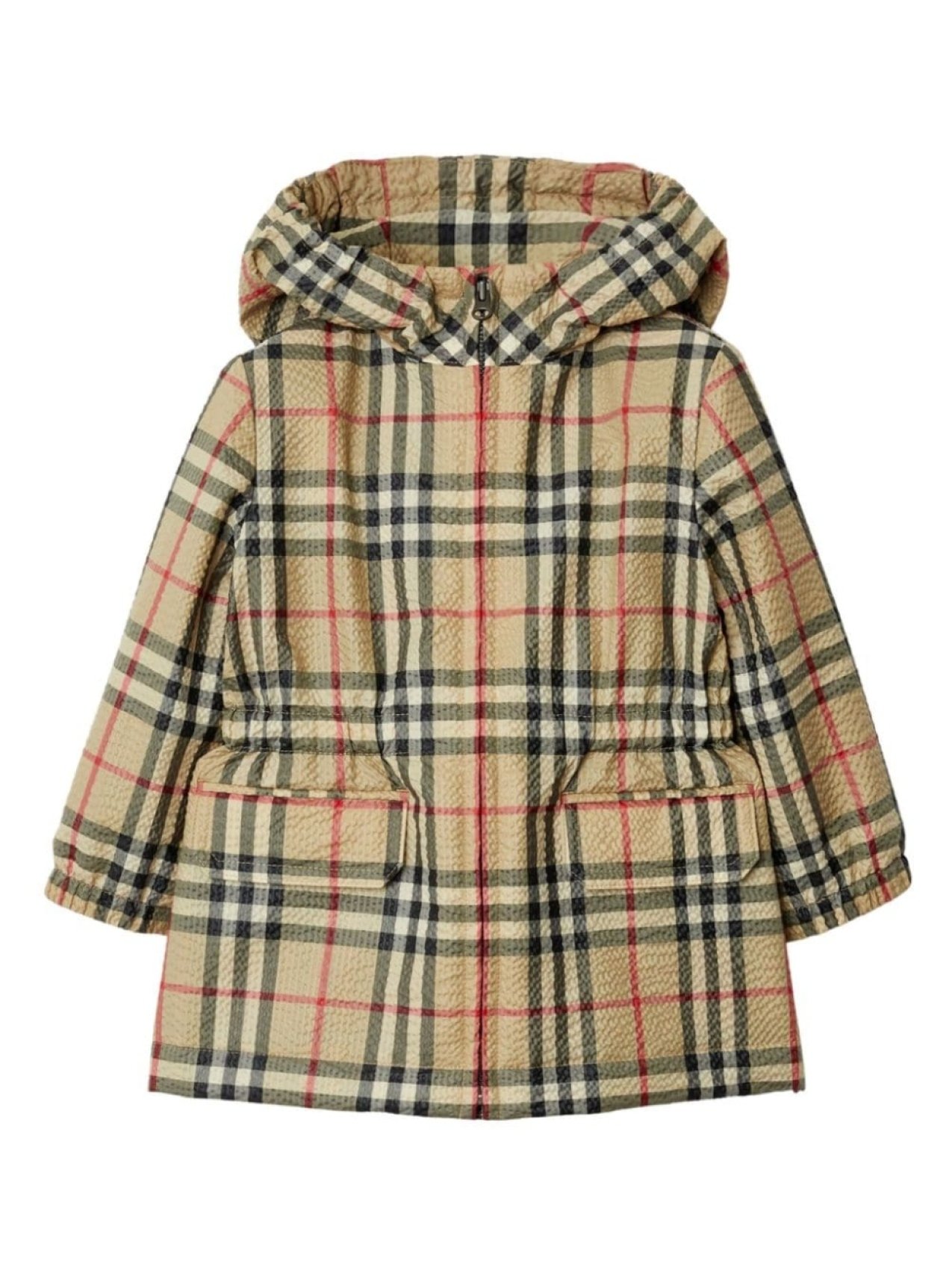 

Burberry Kids клетчатая куртка с капюшоном, коричневый