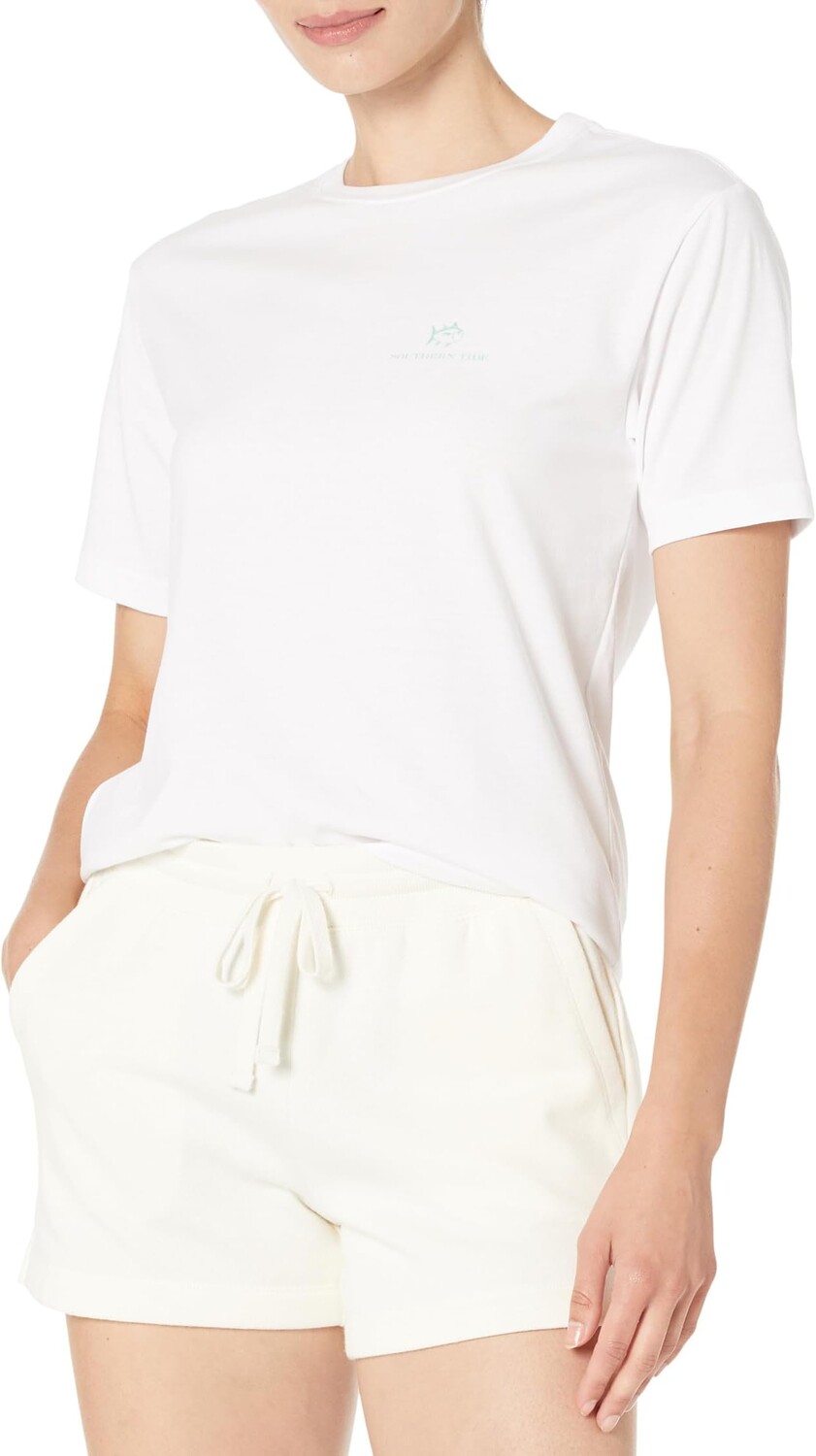 

Футболка с цветочным принтом Forever Southern Tide, цвет Classic White