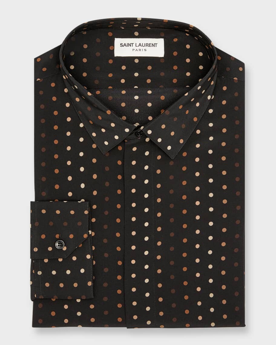 

Мужская классическая рубашка Yves с градиентом в горошек Saint Laurent