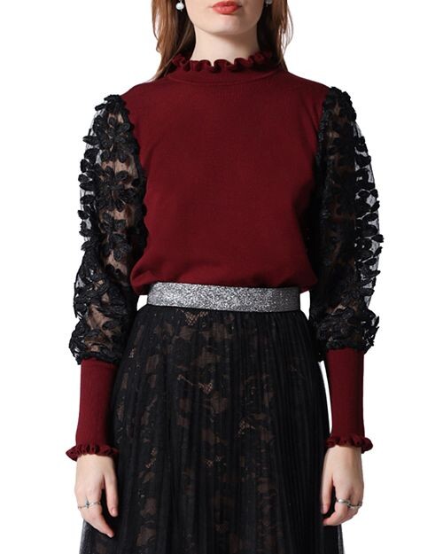 

Свитер с сетчатыми рукавами Gracia, цвет Red