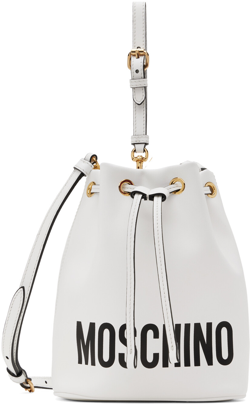 

Белая сумка с логотипом Moschino