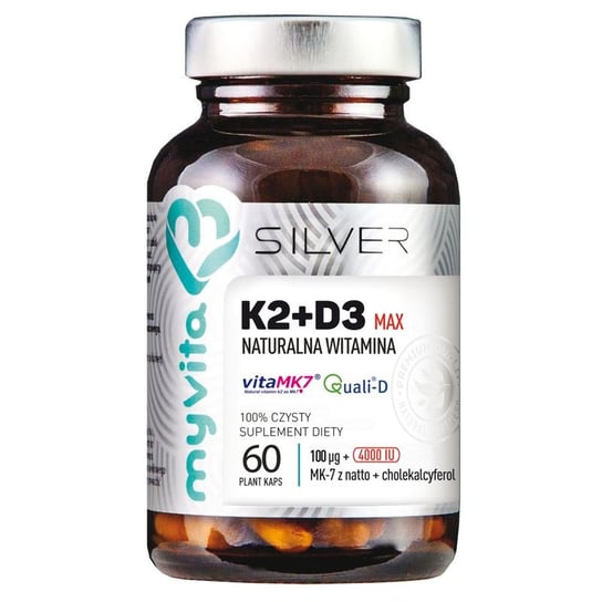 Серебро Витамин К2 100мкг + D3 MAX 4000 МЕ, 60 капс. MyVita витамин к2 таб 100мкг 30