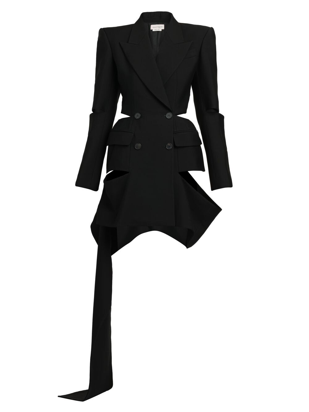 

Блейзер Мини-платье с вырезами Alexander McQueen, черный