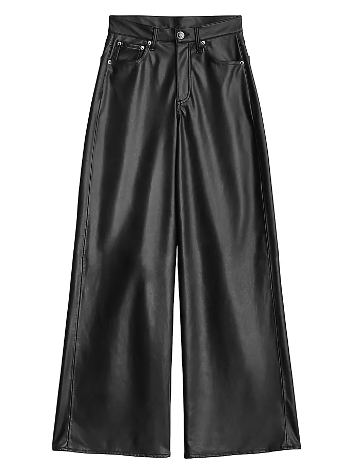 

Широкие брюки Sofie из искусственной кожи Rag & Bone, черный