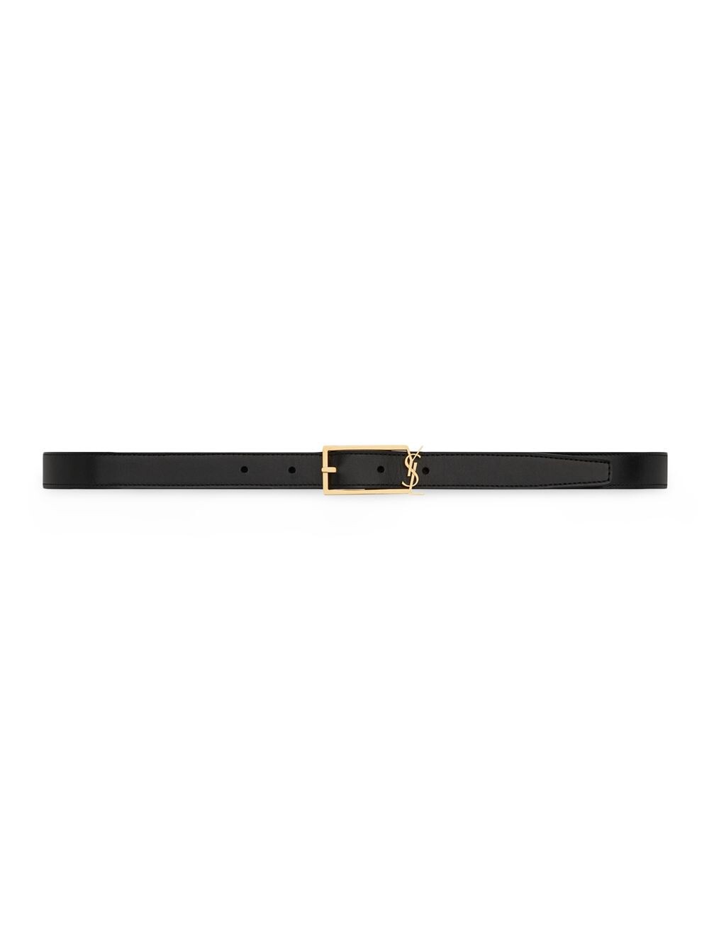 

Ремень с пряжкой New Cassandre из гладкой кожи Saint Laurent, неро