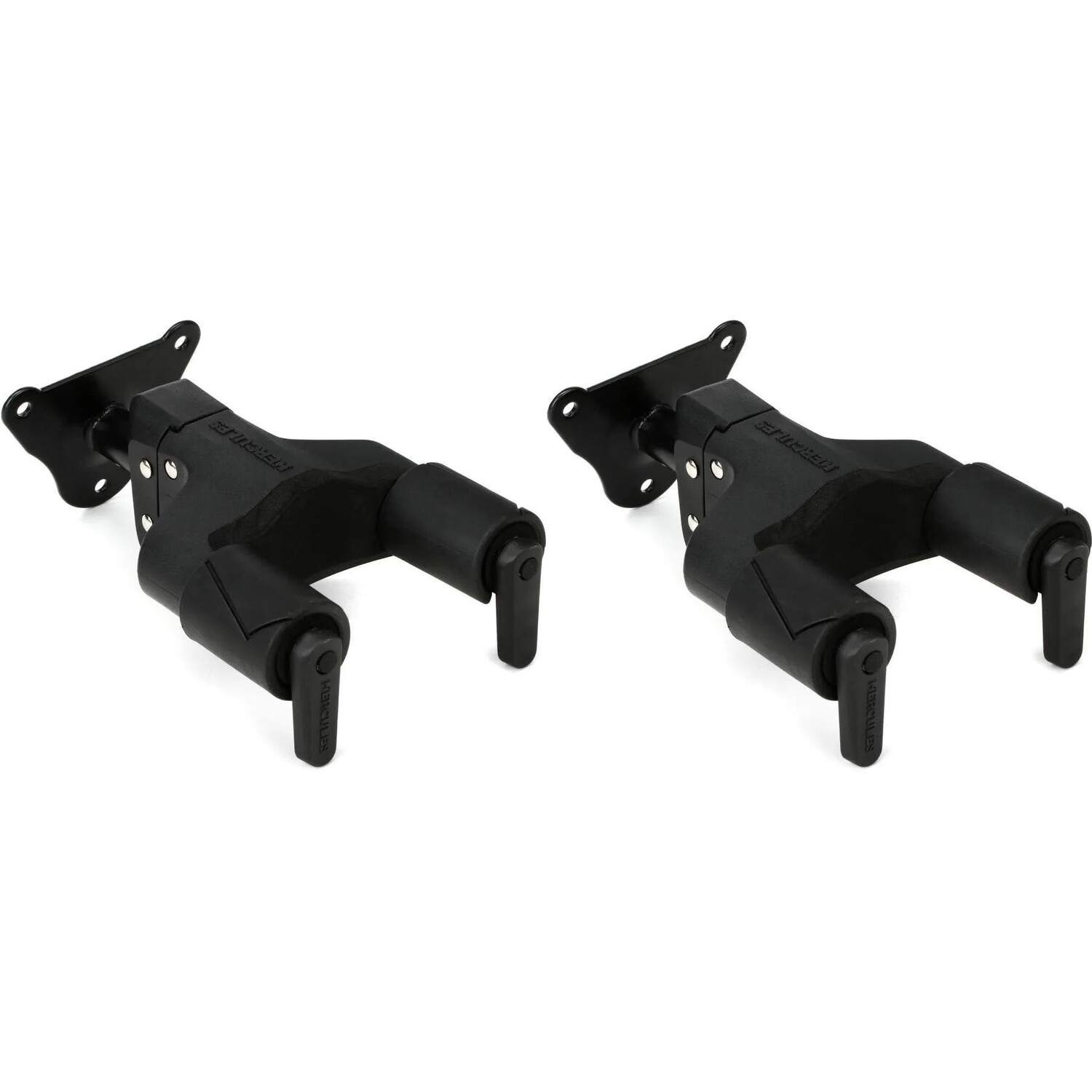 

Новые стойки Hercules GSP39WB PLUS со стальным основанием на коротком кронштейне, настенное крепление для гитары с системой автоматического захвата (2 шт.)