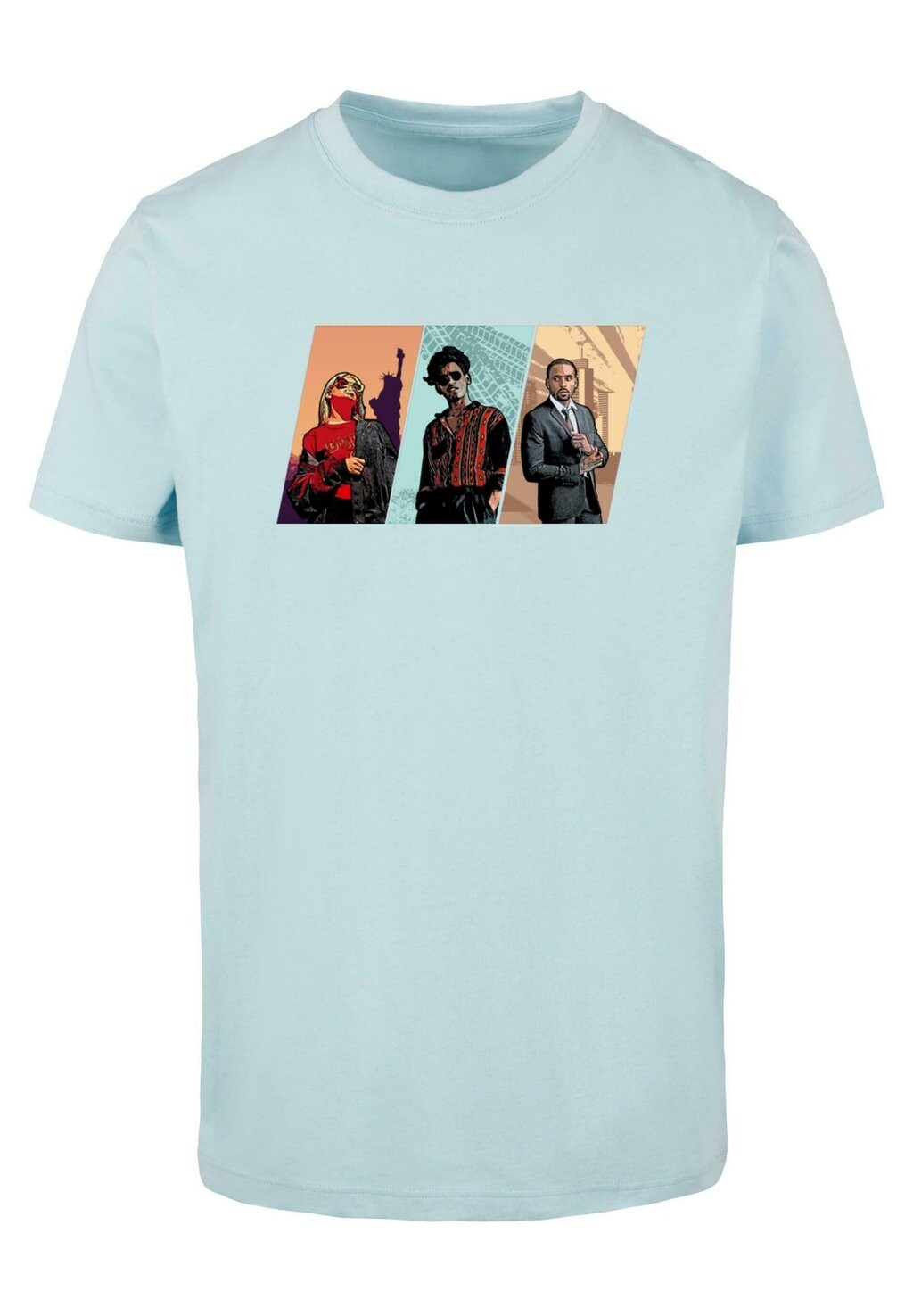 

Футболка с принтом GRAND TRIO ROUND NECK Merchcode, цвет ocean blue