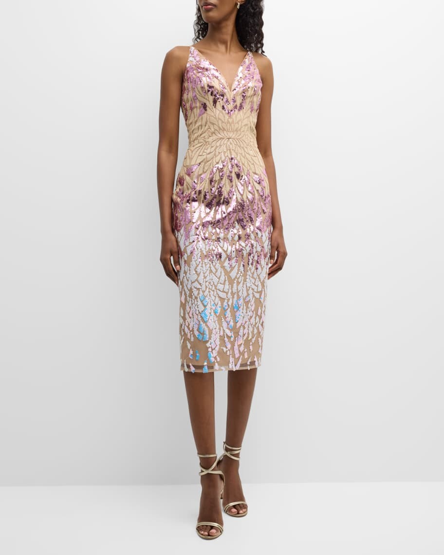 

Платье миди с пайетками Lyla Dress the Population Black Label