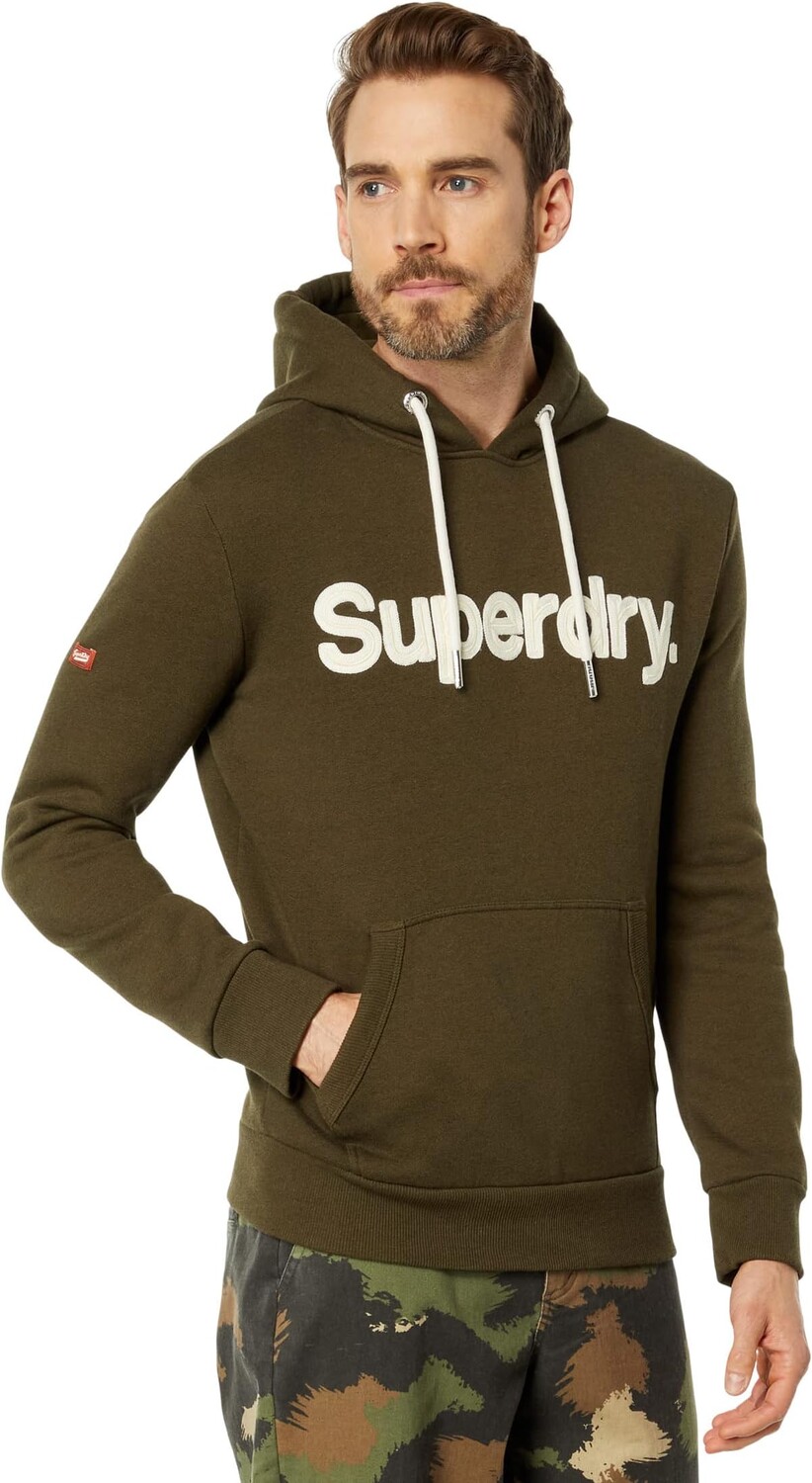

Классическая толстовка с логотипом Vintage Core Superdry, цвет Black Olive Grit