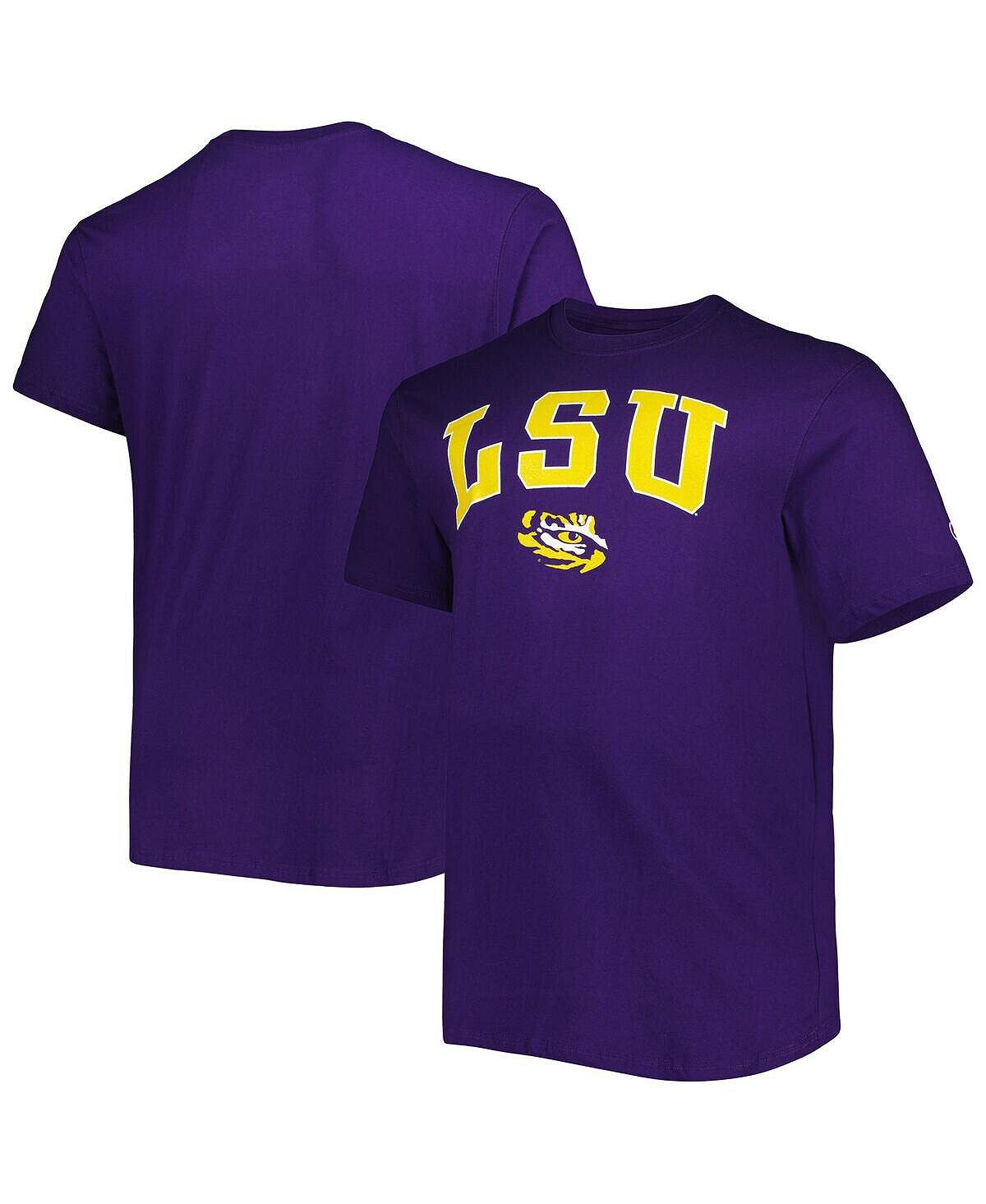 

Мужская фиолетовая футболка LSU Tigers Big and Tall Arch Over Wordmark Champion, Фиолетовый