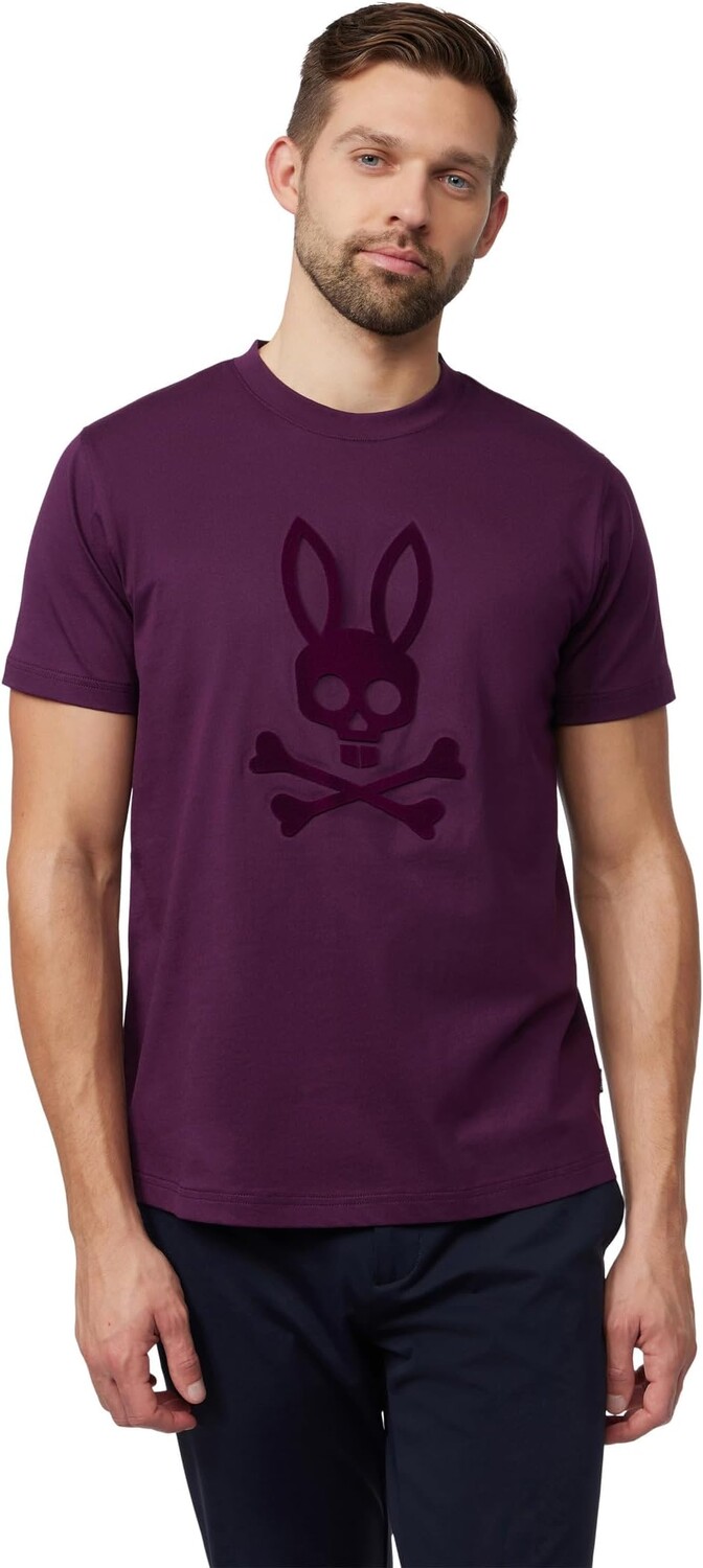 

Футболка с флокированным рисунком San Francisco Psycho Bunny, цвет Potent Purple