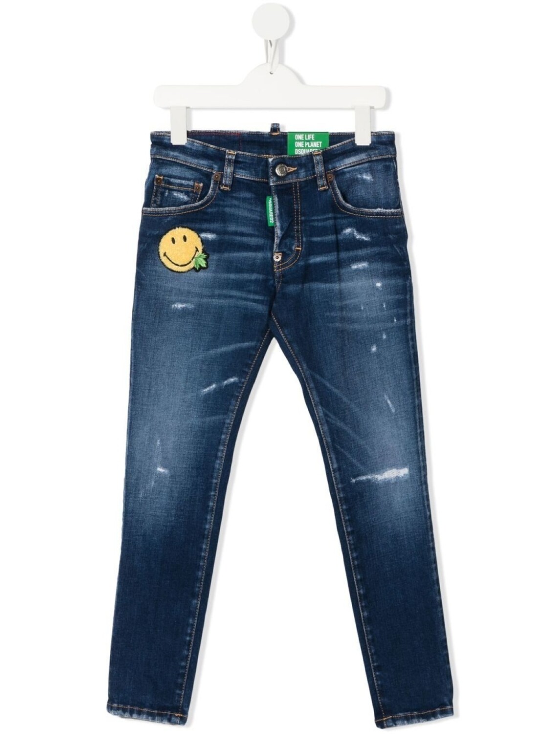 

Джинсы с эффектом потертости Dsquared2 Kids, синий