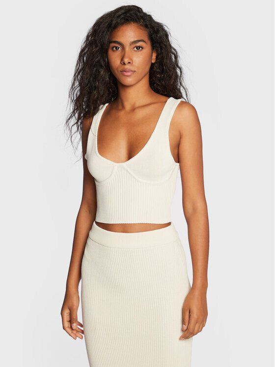 

Топ приталенного кроя Gina Tricot, бежевый
