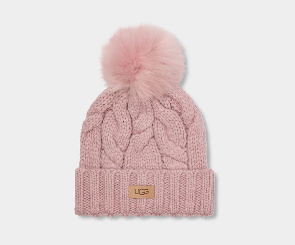 

Шапка Cable Beanie W Pom UGG, розовый
