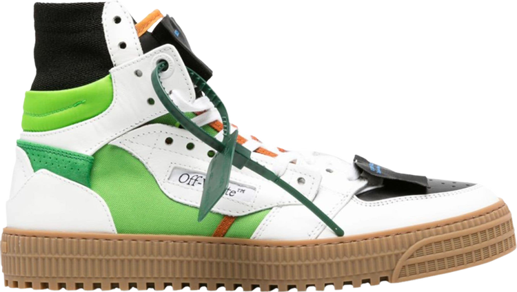 Кроссовки Off-White Off-Court 3.0 High 'White Black Green', белый кроссовки lacoste court lisse black off white