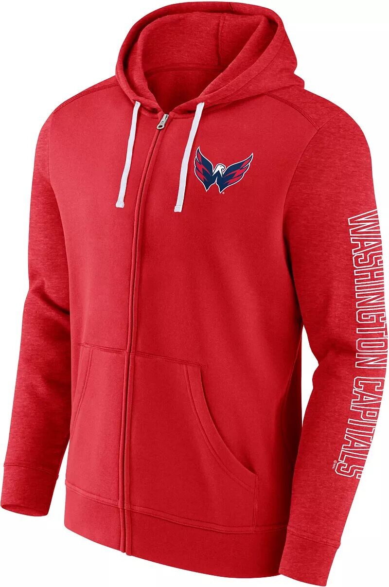 

Красная толстовка с молнией во всю длину и рукавами NHL Washington Capitals