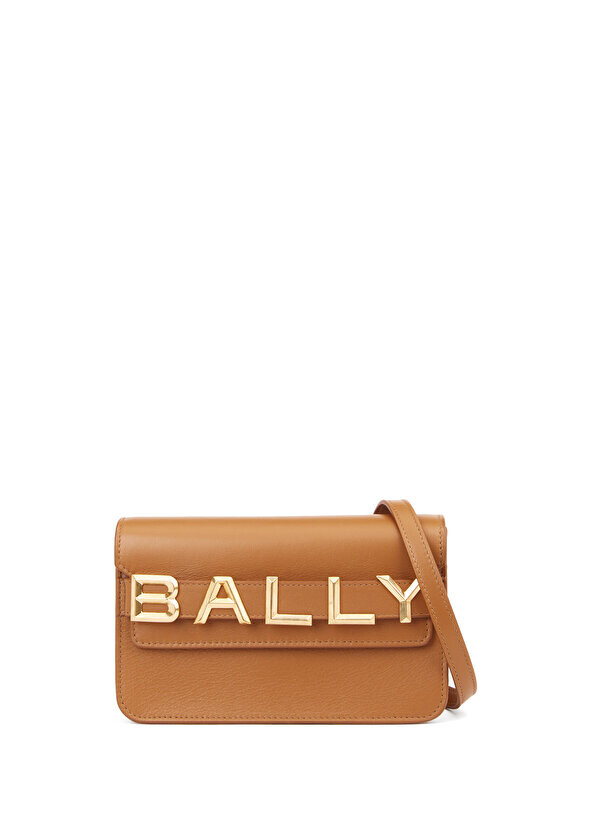 

Женская кожаная сумка через плечо с коричневым логотипом Bally