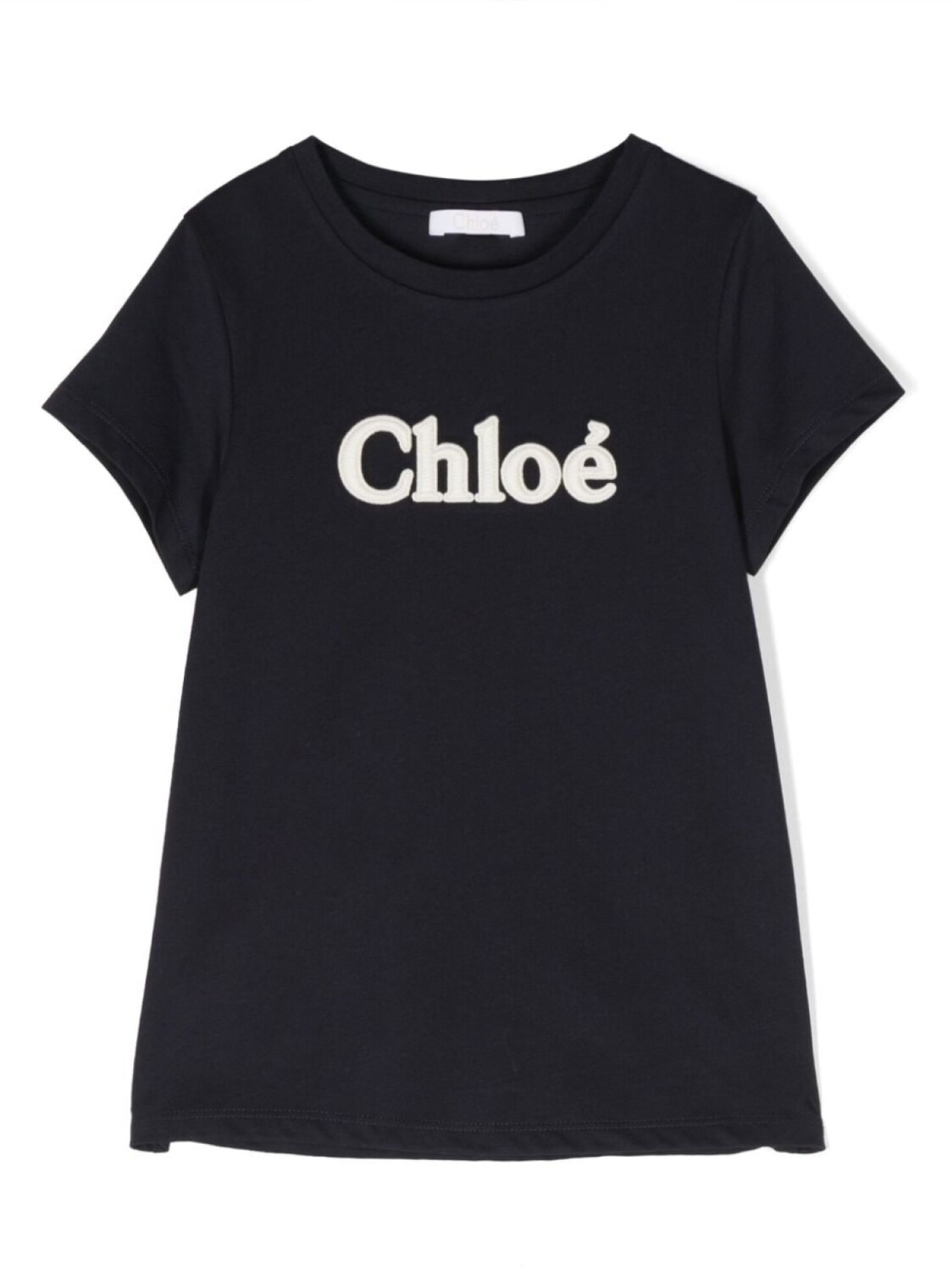

Chloé Kids футболка из органического хлопка с вышитым логотипом, синий