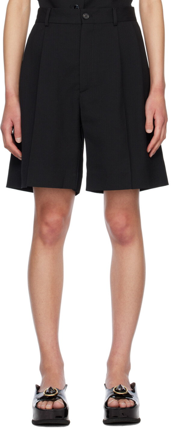 

Черные шорты со складками Acne Studios, цвет Black