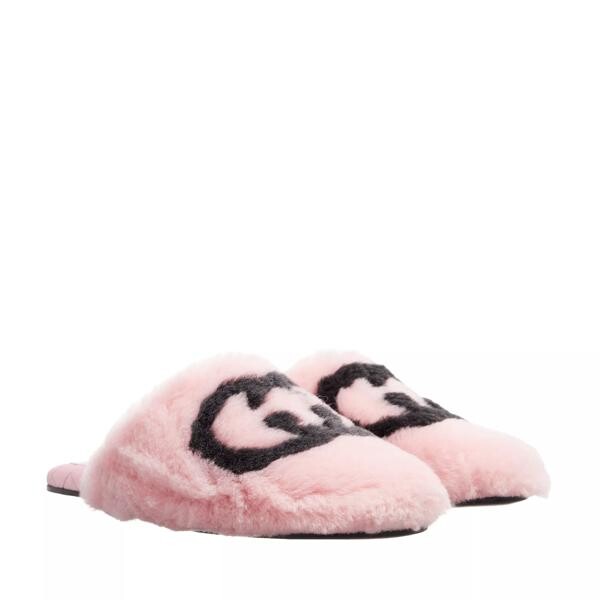 

Туфли interlocking g slippers wild rose/black Gucci, розовый
