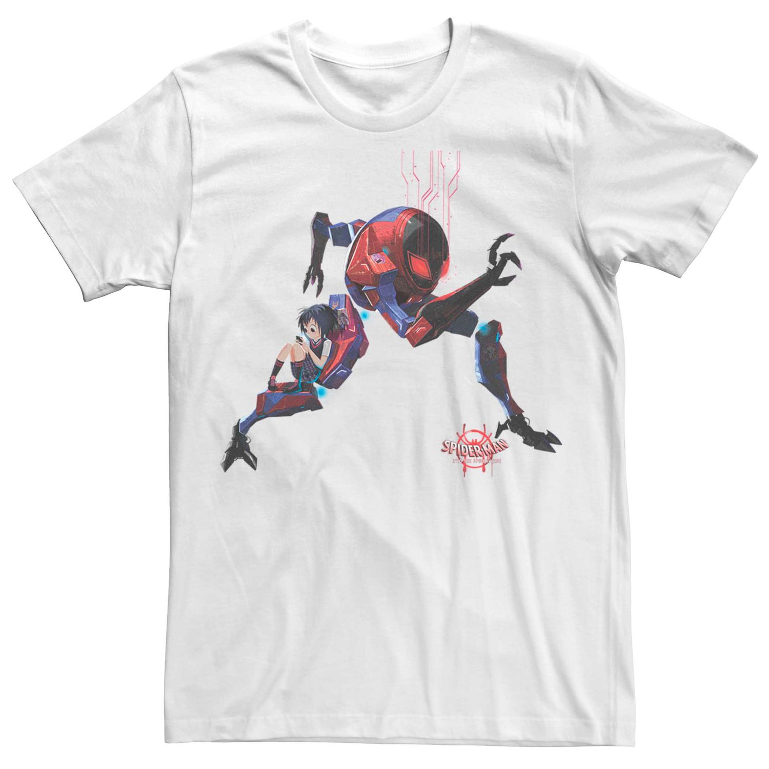 Мужской костюм-футболка «Человек-паук: Человек-паук: Вселенная паука» Peni Parker Robot Licensed Character мужской костюм для косплея на хэллоуин человек паук