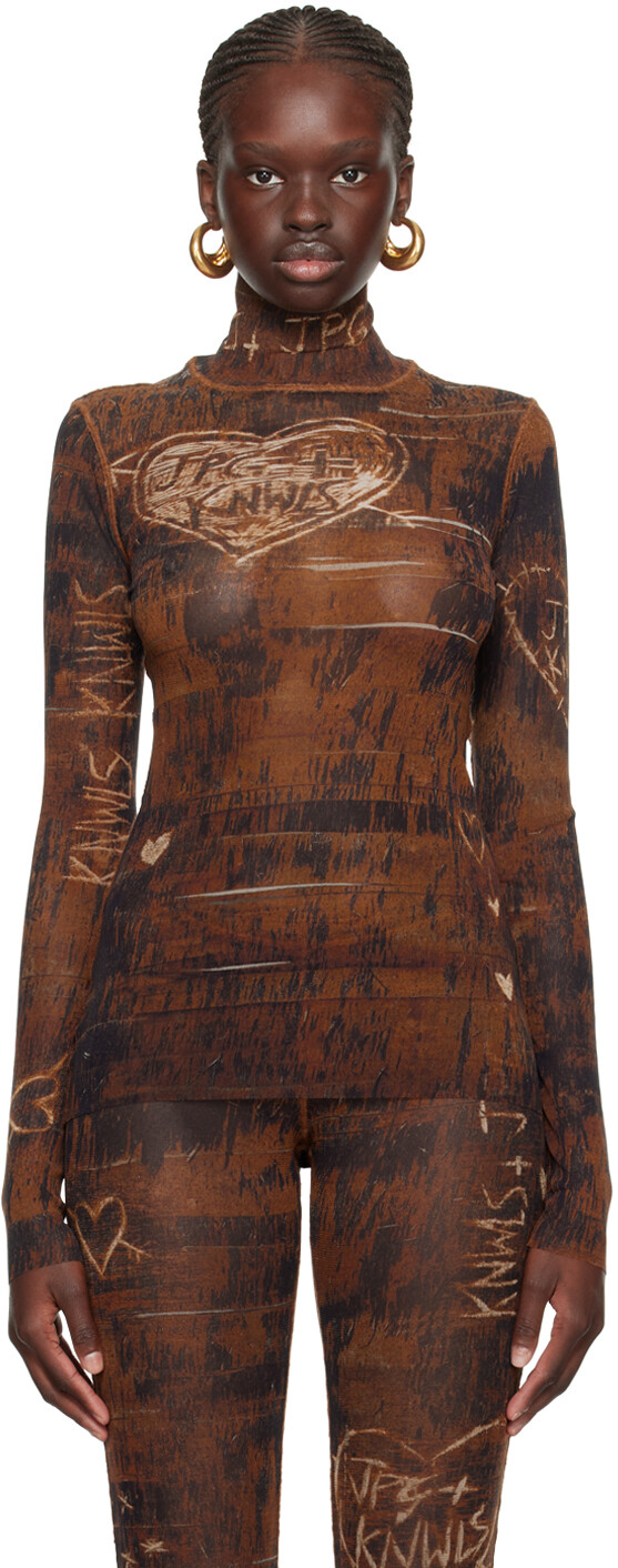 

Коричневая водолазка KNWLS Edition Jean Paul Gaultier, Коричневый