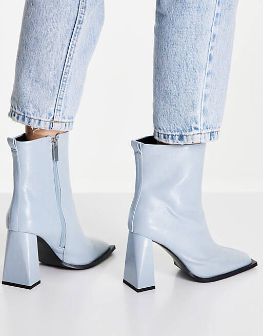 

Синие ботильоны на высоком каблуке ASOS DESIGN Wide Fit Excel