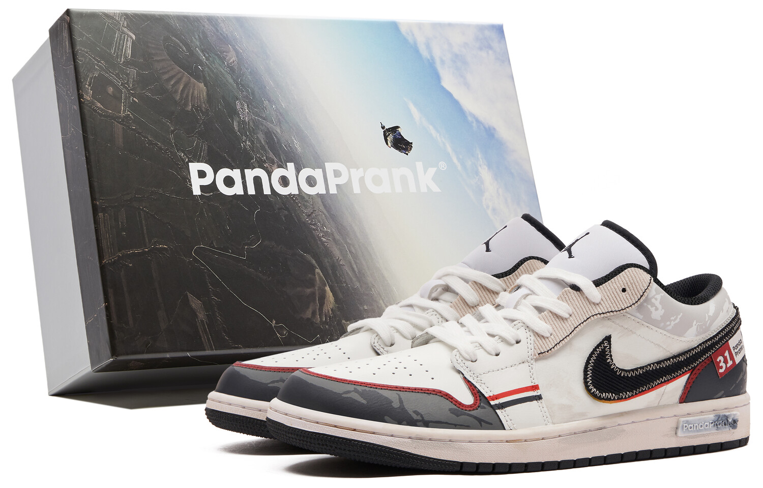 

Кроссовки Air Jordan 1 Vintage Basketball Shoes Men Low-top Black/white/red, черный/оранжевый