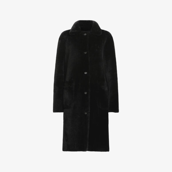

Двусторонняя шуба Serra прямого кроя из овчины Allsaints, черный