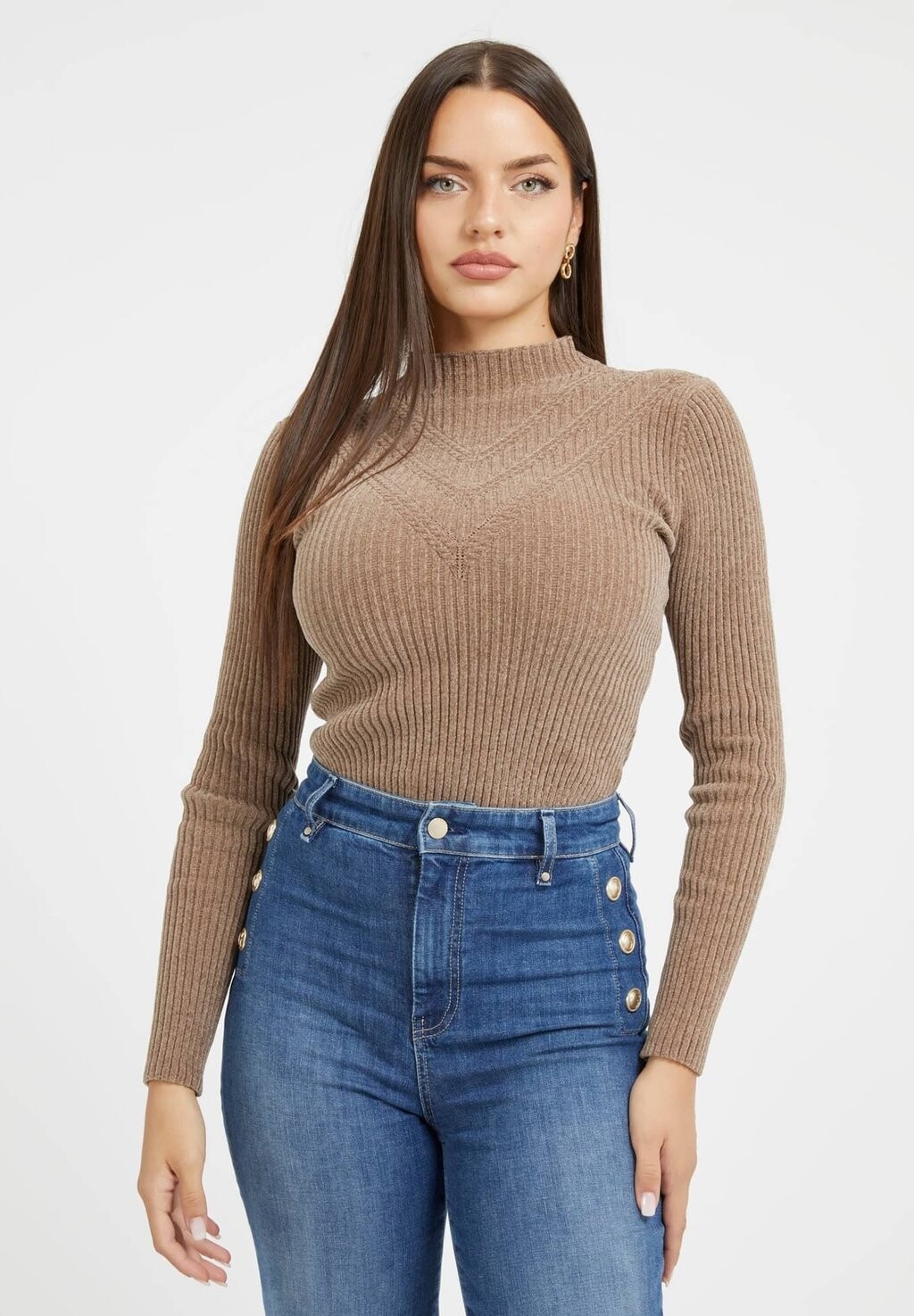 

Свитшот Guess РОЛЛКРАГЕНПУЛОВЕР, бежевый