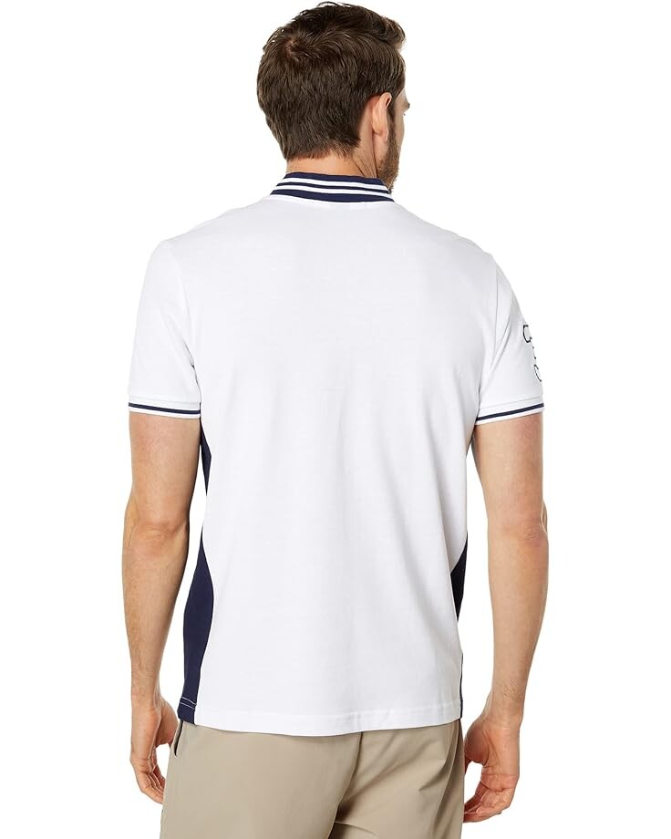 

Рубашка U.S. POLO ASSN. Slim Fit Baseball Collar Pique Knit Shirt, белый