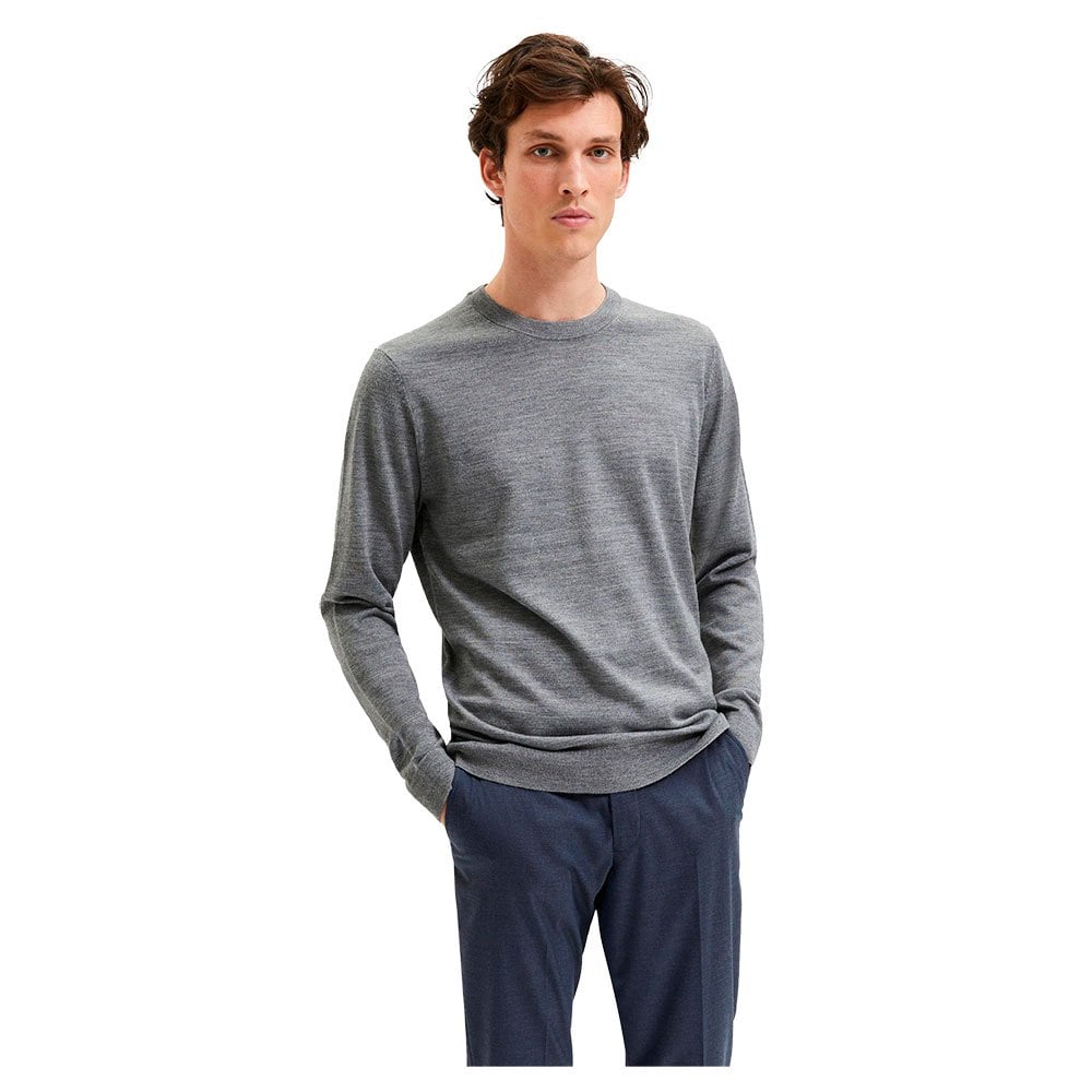 

Свитер Selected Town Merino Coolmax Crew Neck, серый